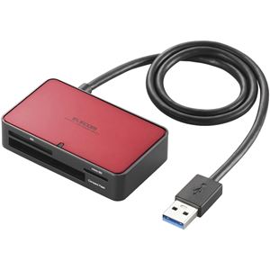 エレコム メモリリーダライタ／USB3.0対応／UHS-II対応／ファイル仕分け機能付／レッド MR3-A007RD