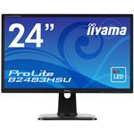 iiyama 24型ワイド液晶ディスプレイ ProLite B2483HSU（DisplayPort／DVI-D／D-SUB、昇降、ピボット） マーベルブラック B2483HSU-B1DP