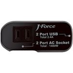 J-Force 電源タップ付きUSB充電器 USB2ポート + AC2口搭載 （ブラック） JF-PEACE3K