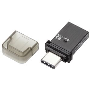 エレコム USBメモリ/USB3.0対応/Type-C/16GB/ブラック MF-CAU3116GBK - 拡大画像