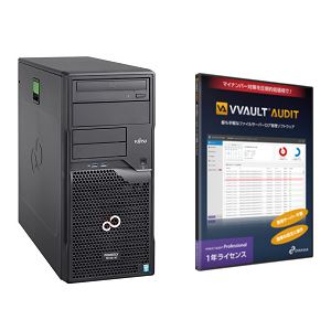 FUJITSU PRIMERGY TX1310 M1 セレクト （XeonE3-1226v3/4GB/BC-SATA 1TB*2 RAID1/W2012R2std） ＆ VVAULTAUDITセット PYT1311ZGN-AD