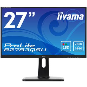 iiyama 27型ワイド液晶ディスプレイ ProLite B2783QSU （LED、TN、WQHD）マーベルブラック B2783QSU-B1 - 拡大画像