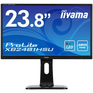 iiyama 23.8型ワイド液晶ディスプレイ ProLite XB2481HSU（AMVA、LED、昇降スタンド付） マーベルブラック XB2481HSU-B1 - 拡大画像