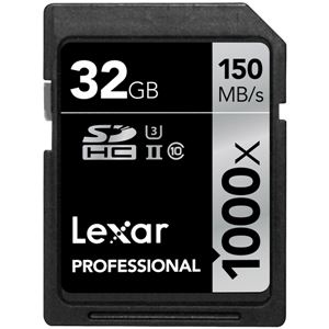 レキサー Professional 1000x SDHC UHS-IIカード 32GB LSD32GCRBJPR1000 - 拡大画像