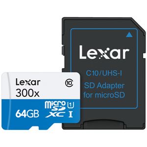 レキサー High-Performance 300x microSDXC UHS-IカードClass10（45MB） 300倍速 SDアダプター付 64GB LSDMI64GBJPR300A - 拡大画像