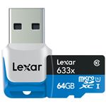 レキサー High-Performance 633x microSDXC UHS-IカードUSB3.0リーダー付 64GB LSDMI64GBJPR633R