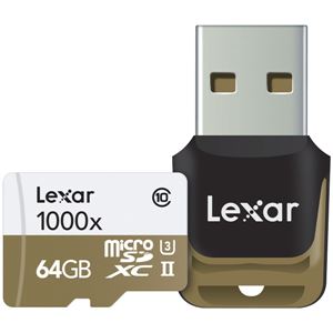 レキサー Professional 1000x microSDXC UHS-IIカード USB3.0リーダー付64GB LSDMI64GCBJPR1000R - 拡大画像