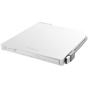 バッファロー Surface対応 書き込み・再生・編集ソフト添付 USB2.0用ポータブルDVDドライブスリムタイプ ホワイト DVSM-PTS58U2-WHC - 拡大画像