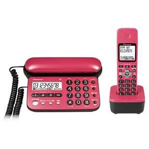 パイオニア デジタルコードレス留守番電話機（子機1台） チェリーピンク TF-SD15S-CP - 拡大画像