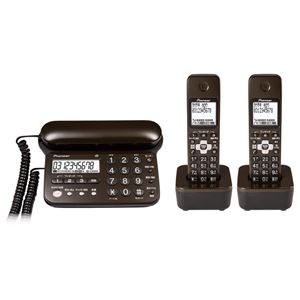 パイオニア デジタルコードレス留守番電話機（子機2台） ダークブラウン TF-SD15W-TD - 拡大画像
