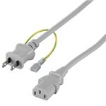 バッファロー(サプライ) 電源ケーブル 3ピンソケット(メス)⇔2ピンプラグ(オス) 2.0m グレー BSACC0620GYA