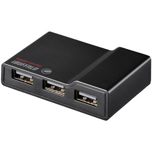 バッファロー(サプライ) USB2.0 電源連動節電機能付きセルフパワー4ポートハブ ブラック BSH4AE12BK - 拡大画像