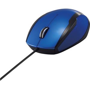 バッファロー(サプライ) 有線BlueLEDマウス 静音/3ボタン/横スクロール ブルー BSMBU25SBL