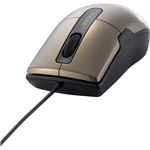 バッファロー(サプライ) 有線BlueLEDマウス 静音/3ボタン Mサイズ ブラウン BSMBU26SMBW