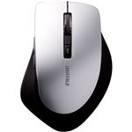 バッファロー(サプライ) 無線(2.4GHz)BlueLEDマウス 静音/5ボタンタイプ シルバー BSMBW13SV