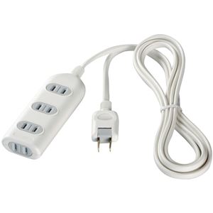バッファロー(サプライ) 2ピン式電源タップ 4個口タイプ シャッター付 1m ホワイト BSTAPSH2410WH