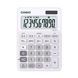 カシオ計算機 カラフル電卓 10桁 ピュアホワイト MW-C11A-WE-N