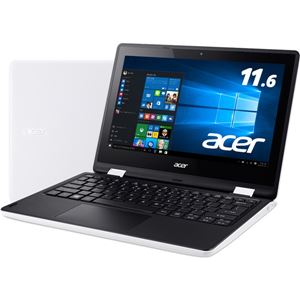 Acer Aspire R 11 R3-131T-A14N/W (Celeron N3060/4GB/32GBeMMC/ドライブなし/11.6/Windows10 Home(64bit)/APなし/クラウドホワイト/360°ヒンジ) R3-131T-A14N/W - 拡大画像