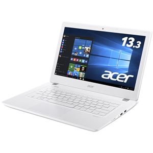 Acer Aspire V 13 V3-372-N34D/W (Corei3-6100U/4GB/500GB/ドライブなし/13.3/Windows10Home(64bit)/APなし/プラチナホワイト) V3-372-N34D/W - 拡大画像