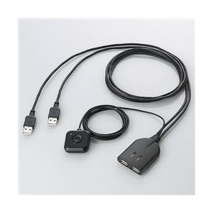 エレコム USB対応ケーブル一体型キーボード・マウス用パソコン切替器 (ブラック) KM-A22BBK - 拡大画像