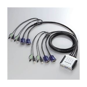 エレコム USB対応4ポートパソコン切替器 KVM-KU4 - 拡大画像