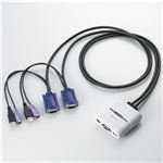 エレコム USB＆PS/2クロス対応ケーブル一体型パソコン切替器 KVM-KXN