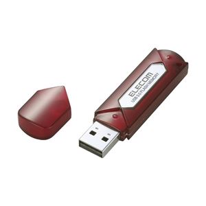 エレコム USB3.0/2.0 セキュリティソフト対応スタンダードUSBメモリ/8GB/レッドシルバー MF-AU308GRS