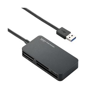 エレコム メモリリーダライタ/USB3.0/SD・microSD・MS・XD・CF対応/スリムコネクタ/ブラック MR3-A006BK - 拡大画像