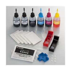 エレコム キャノンインクジェット BCI-7e/9BKカートリッジ専用インク 4回詰替タイプ THC-MP500SETN