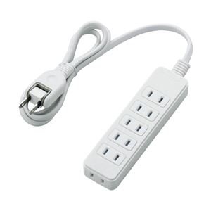 エレコム ほこりシャッター付き電源タップ/6個口/1m/ホワイト T-ST02-22610WH