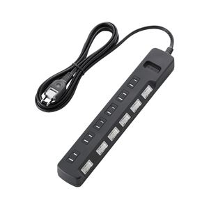 エレコム 雷ガードタップ/TV用/個別スイッチ/ホコリシャッター付/6個口/2.5m/ブラック T-TVK04-2625BK