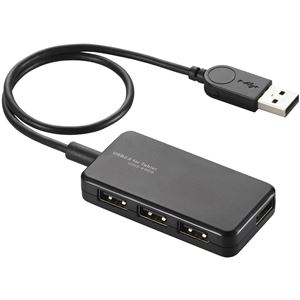 エレコム USB2.0ハブ/バスパワー/タブレット向け/スイングコネクタ/4ポート/ブラック U2HS-A402BBK