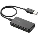 エレコム USB2.0ハブ/バスパワー/タブレット向け/スイングコネクタ/4ポート/ブラック U2HS-A402BBK