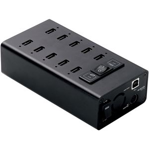 エレコム タブレット充電用USBハブ/10ポート/ブラック U2HS-T10SBK - 拡大画像