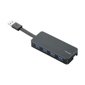 エレコム USB3.0対応ケーブル収納USBハブ/4ポート/バスパワー/ブラック U3H-K402BBK - 拡大画像
