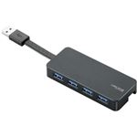 エレコム USB3.0対応ケーブル収納USBハブ/4ポート/バスパワー/ブラック U3H-K402BBK