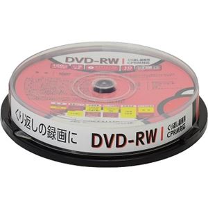 グリーンハウス DVD-RW CPRM 録画用 4.7GB 1-2倍速 10枚スピンドル インクジェット対応 GH-DVDRWCB10 - 拡大画像