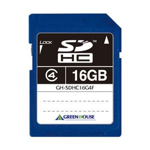 グリーンハウス SDHCメモリーカード(MLCチップ) クラス4 16GB GH-SDHC16G4F 商品画像