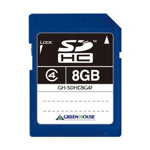 グリーンハウス SDHCメモリーカード(MLCチップ) クラス4 8GB GH-SDHC8G4F 商品画像