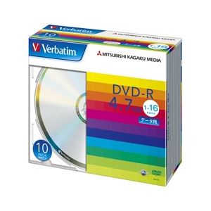 三菱化学メディア DVD-R 4.7GB PCデータ用 16倍速対応 10枚スリムケース入り シルバーディスク DHR47J10V1 - 拡大画像
