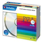 【訳あり・在庫処分】三菱化学メディア DVD-R 4.7GB PCデータ用 16倍速対応 10枚スリムケース入り シルバーディスク DHR47J10V1