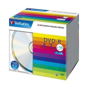 三菱化学メディア DVD-R 4.7GB PCデータ用 16倍速対応 20枚スリムケース入り シルバーディスク DHR47J20V1 - 拡大画像