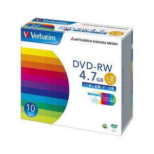三菱化学メディア DVD-RW 4.7GB PCデータ用 2倍速対応 10枚スリムケース入り ワイド印刷可能 DHW47NP10V1 - 拡大画像