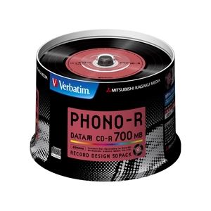 三菱化学メディア CD-R 700MB PCデータ用 48倍速対応 50枚スピンドルケース入り PHONO-Rフォノアール SR80PH50V1