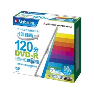 三菱化学メディア DVD-R(CPRM) 録画用 120分 1-16倍速 5mmケース10枚パックワイド印刷対応 VHR12JP10V1 商品画像