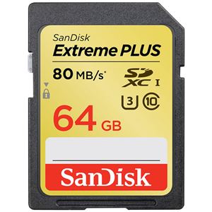 サンディスク エクストリーム プラス SDXC UHS-I カード 64GB SDSDXS-064G-JU3