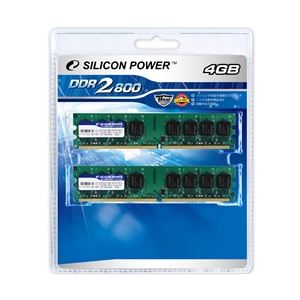 シリコンパワー メモリモジュール 240Pin DIMM DDR2-800(PC2-6400) 2GB×2枚組ブリスターパッケージ SP004GBLRU800S22