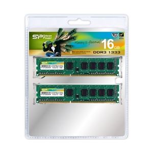 シリコンパワー メモリモジュール 240Pin DIMM DDR3-1333(PC3-10600) 8GB×2枚組ブリスターパック SP016GBLTU133N22