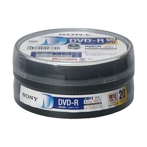 SONY データ用DVD-R 追記型 4.7GB 16倍速 プリンタブル 20枚パックスピンドルケース 20DMR47HPHG - 拡大画像
