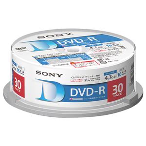 SONY データ用DVD-R 追記型 4.7GB 16倍速 ホワイトプリンタブル 30枚スピンドル 30DMR47LLPP